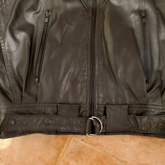 The Leather Ranch Vintage Black Genuine Leather Jacket, Unisex Size 2 - Picture 10 of 12
